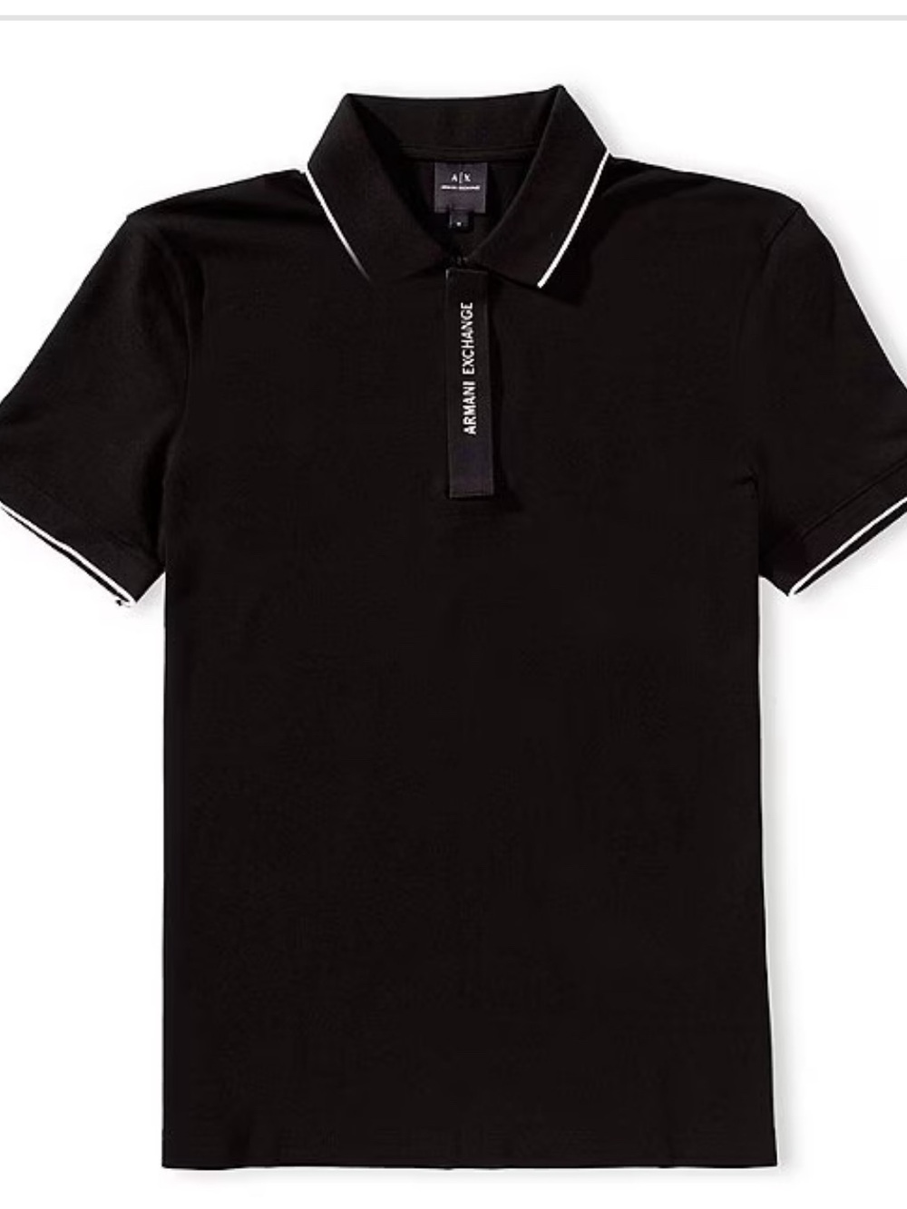 NWT Armani Exchange Black Polo with White Contrast Trim M
